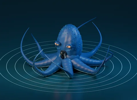 Kraken – um polvo gigante que sai do rio