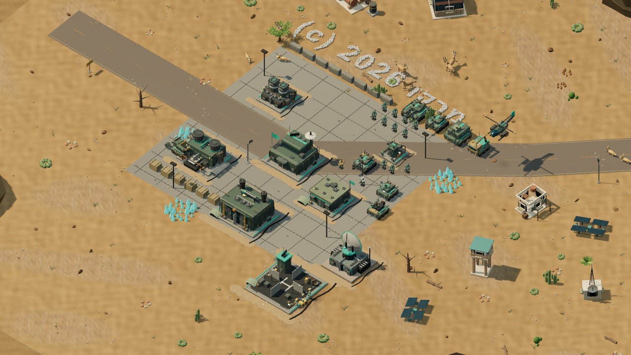 Foto de IRON DUNE: base com quartel-general, fábrica, refinaria, radar, soldados e tanques