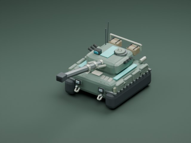 דגם ארטילריה מתוך משחק IRON DUNE, ברינדור Blender