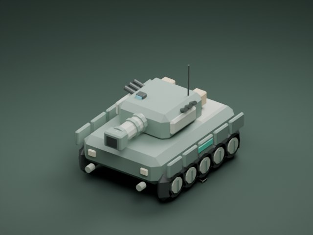 דגם תותח סער מתוך משחק IRON DUNE, ברינדור Blender