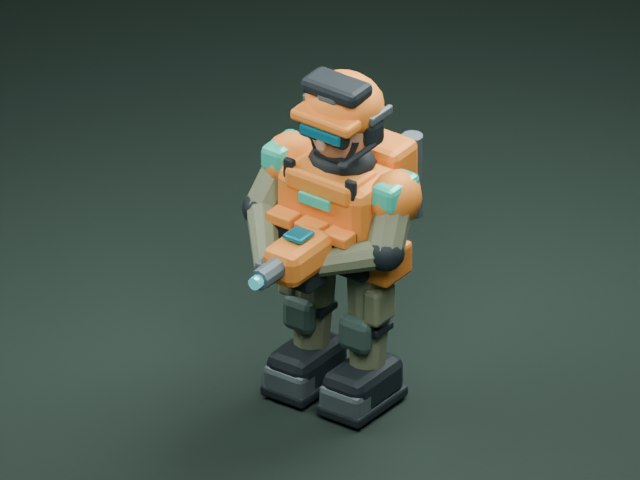 דגם מהנדס מתוך משחק IRON DUNE, ברינדור Blender