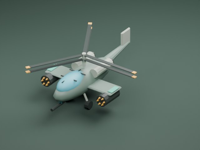 דגם מסוק קרב כבד מתוך משחק IRON DUNE, ברינדור Blender