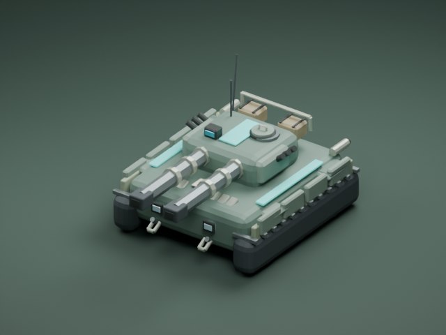 דגם טנק ממותה מתוך משחק IRON DUNE, ברינדור Blender