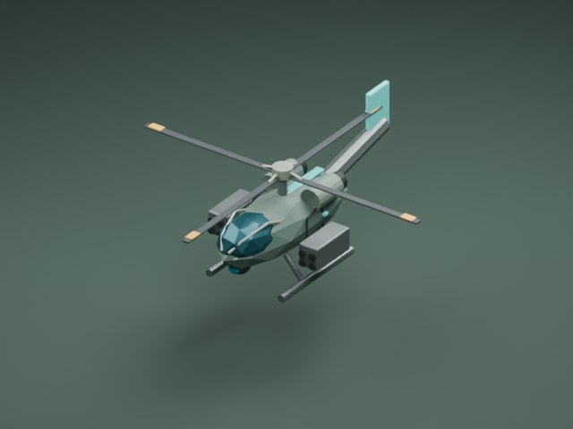 דגם מסוק תקיפה מתוך משחק IRON DUNE, ברינדור Blender