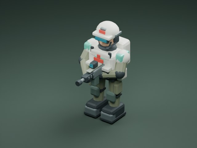 דגם חובש קרבי מתוך משחק IRON DUNE, ברינדור Blender