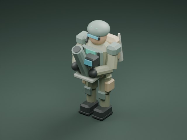 דגם צוות מרגמה מתוך משחק IRON DUNE, ברינדור Blender
