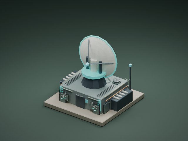 דגם מרכז רדאר מתוך משחק IRON DUNE, ברינדור Blender