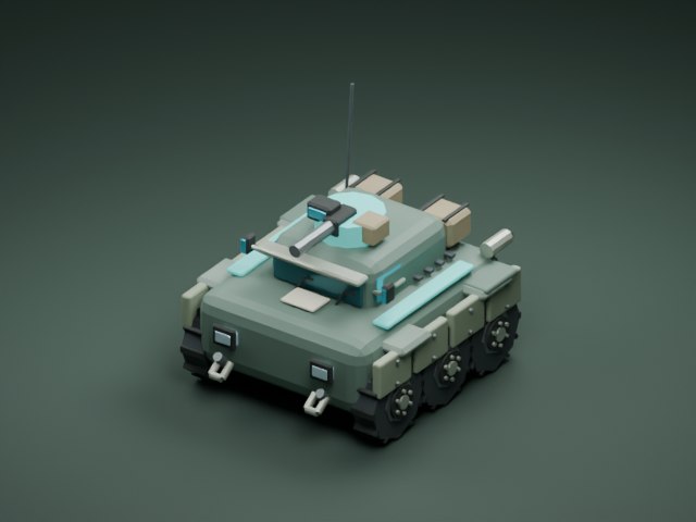 דגם רכב סיור מתוך משחק IRON DUNE, ברינדור Blender